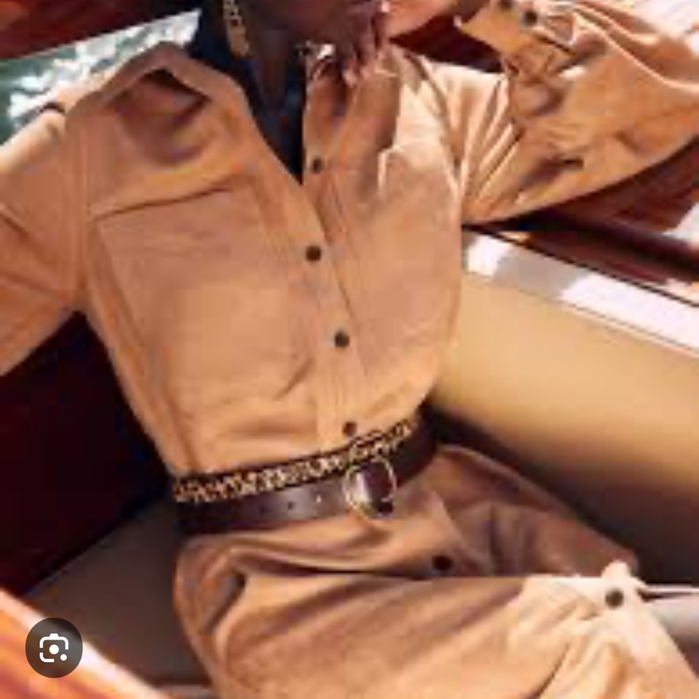 Banana Republic Terrazo Vegan Suede Shirt Dress - Picture 6 of 7